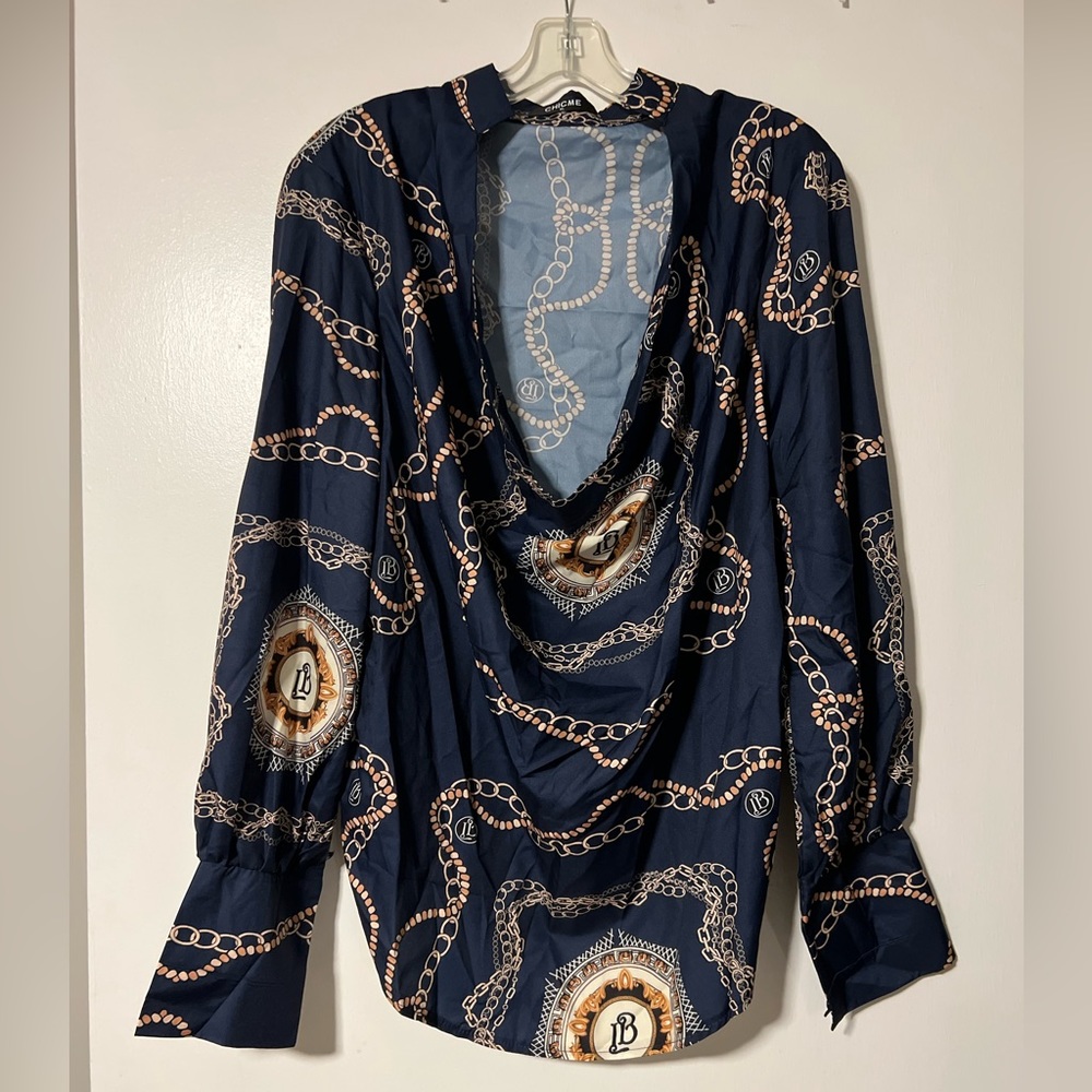 Brand New Swoop Neck Low High Blouse